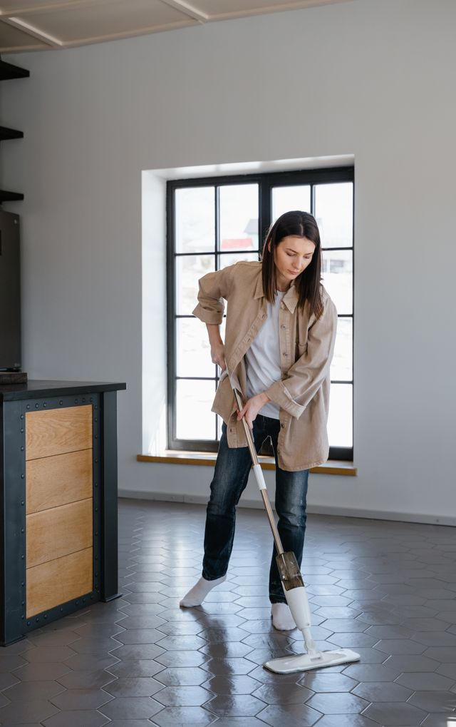 Woman Cleaning the floor