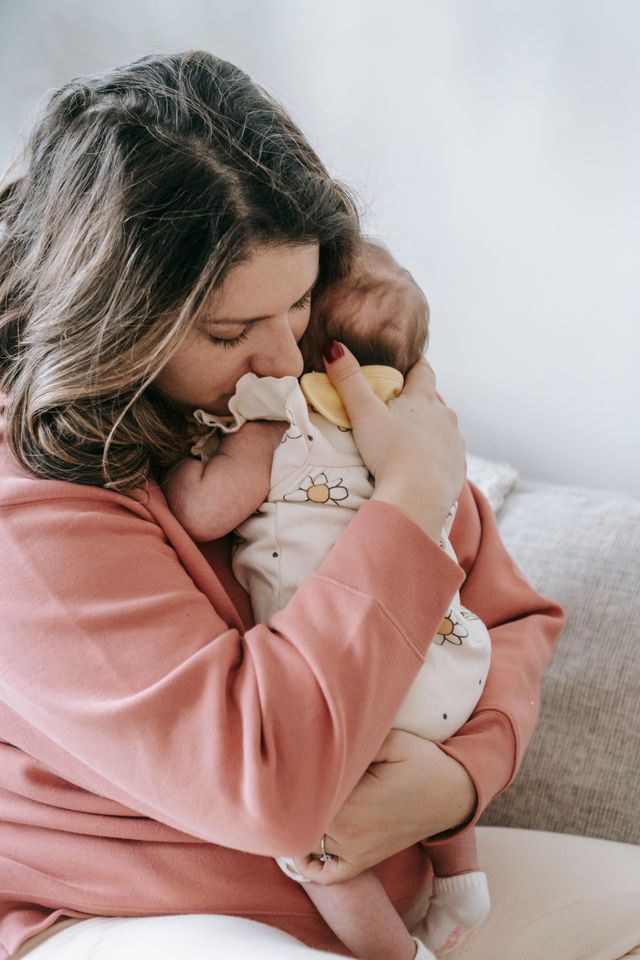 Mother holding baby